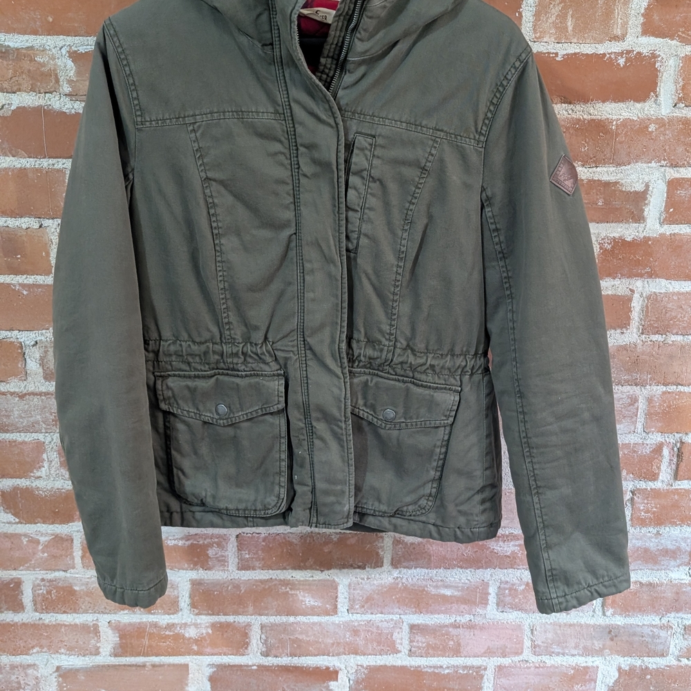 Hollister Red and Navy Plaid Jacket